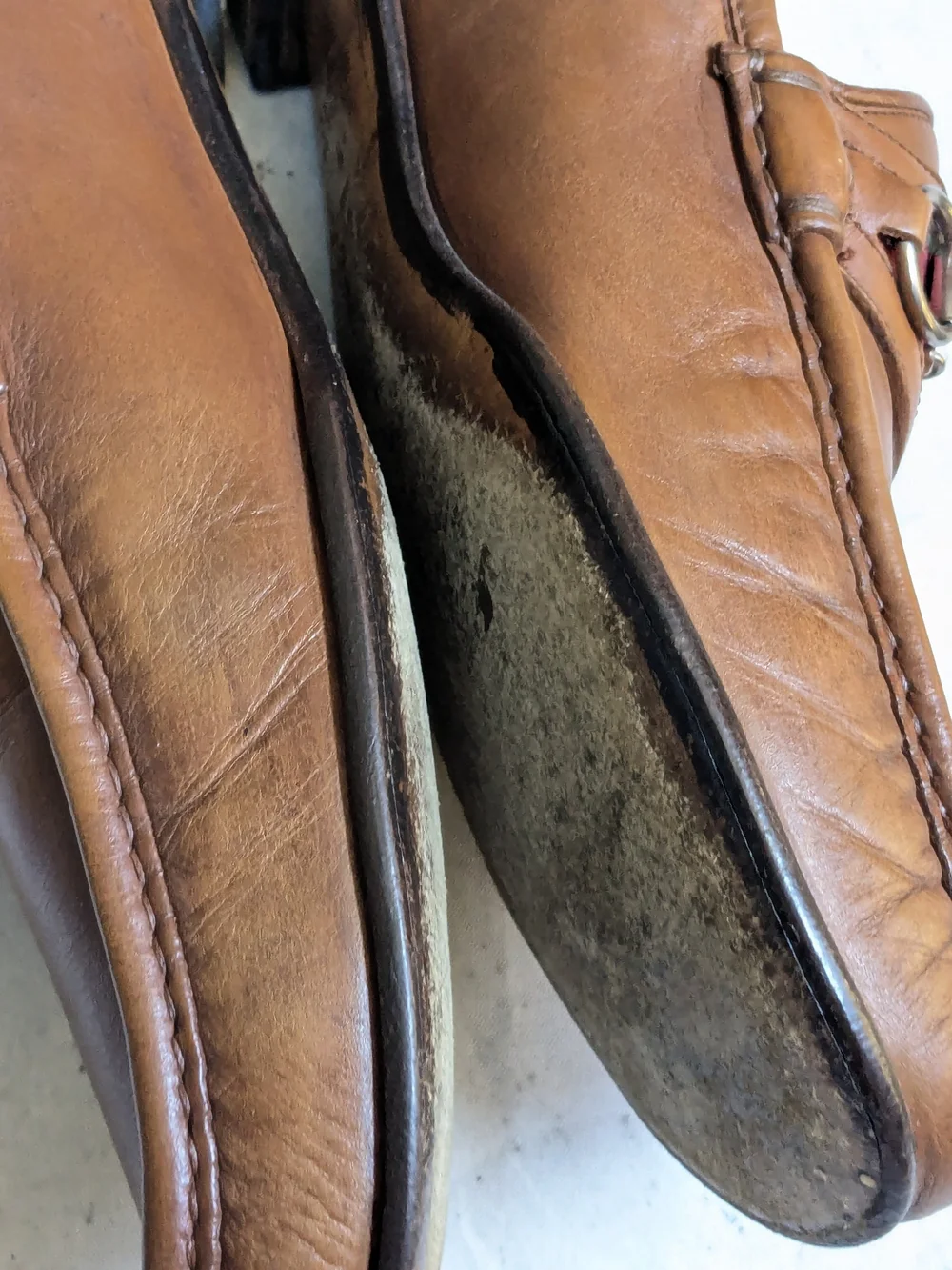 Gucci Men’s Brown Leather Horsebit Loafers US 9 Slip Ons